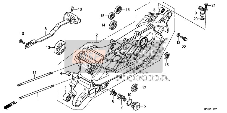 Honda SH125AS 2014 Left Crankcase for a 2014 Honda SH125AS